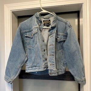 Crop denim jacket L light wash